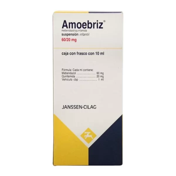 AMOEBRIZ JR ORAL SUSPENSION MEBENDAZOLE-QUINFAMIDE 60/20MG 10ML SINGLE DOSE